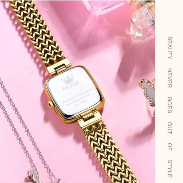 OLEVS 9951 Full Golden | Elegant Women's Watch Trend Waterproof Simple Atmosphere Stainless Steel Quartz Wrist watch Original Certification - Image 2